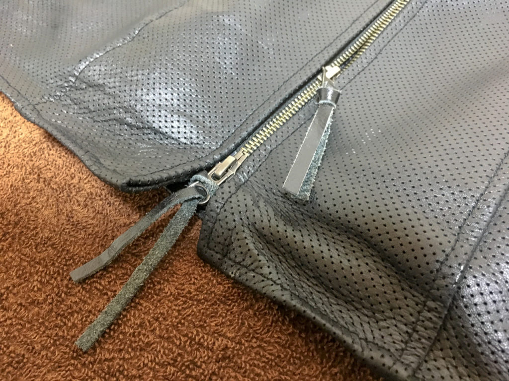 メッシュレザージャケットファスナー